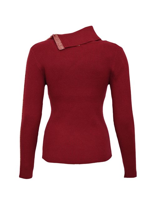 Maglia dolcevita cut lurex con bottoni Ciliegia NO SECRETS | 253NS056CILIEGIA